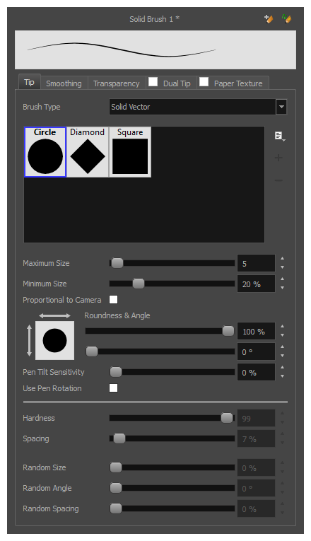 Brush Preset Window