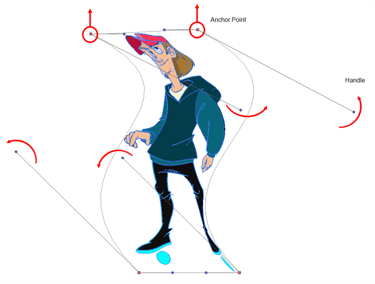 Deform the drawing using the control points