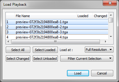 Load Playback dialog box