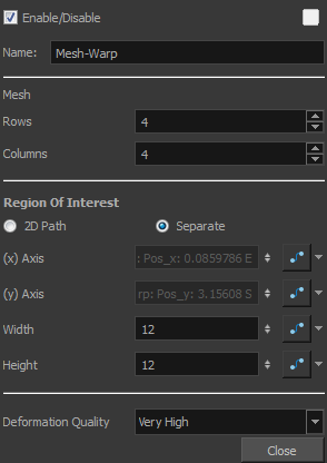 Mesh Warp Properties