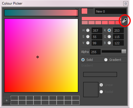 Harmony 25 Essentials Documentation: Adding a Colour Swatch