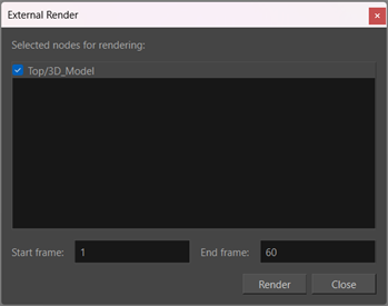 Harmony 25 Premium Documentation: External Rendering Toolbar