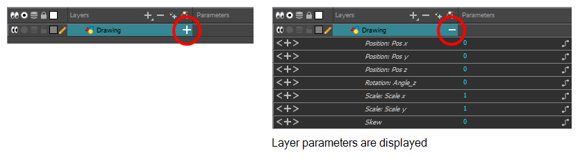 Harmony 25 Premium Documentation: Displaying Layer Parameters