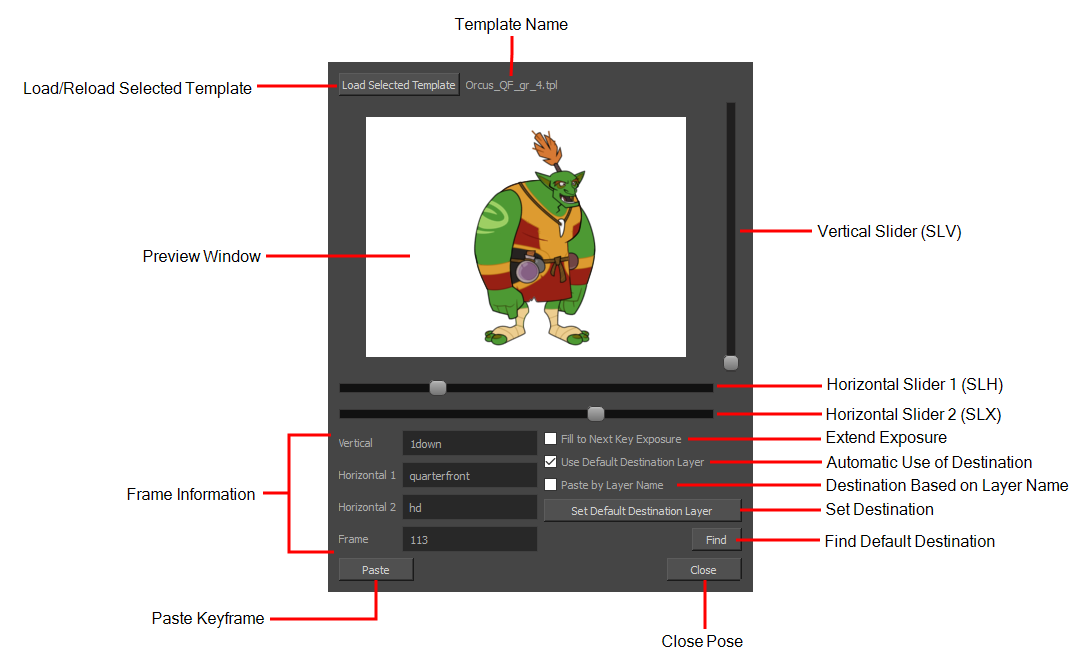 Harmony 25 Premium Documentation: Pose Copier Dialog Box
