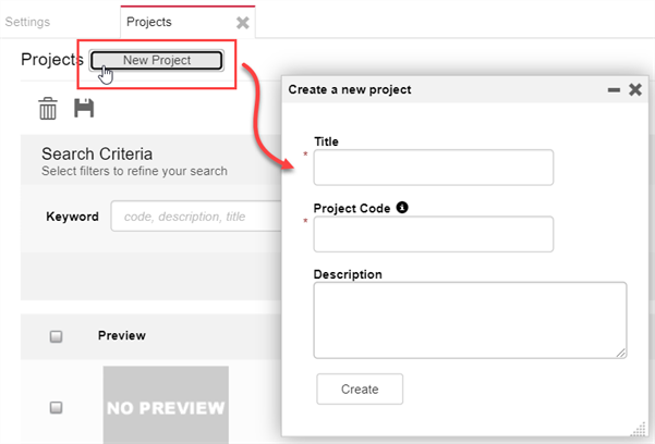 Producer 26 Online Help: Creating Projects