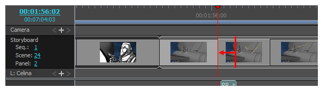 Storyboard Pro 25 Online Help: Setting the Panel's In and Out Point