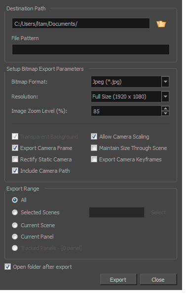 export storyboard pro workable file