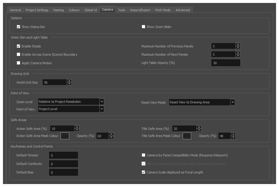 Storyboard Pro 7 Online Help: General Preferences