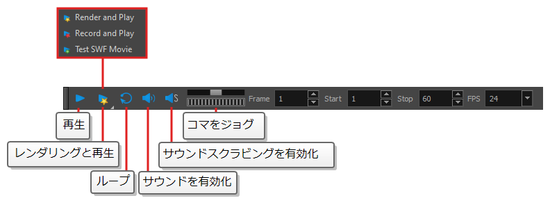 プレイバックツールバー